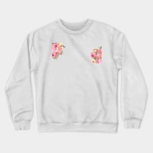 Hand drawn roses bouquet frame design Crewneck Sweatshirt